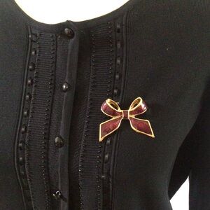 Bundle 2 for $10 Purple and Gold Tone Bow Brooch